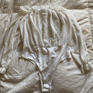 boohoo off the shoulder body suit